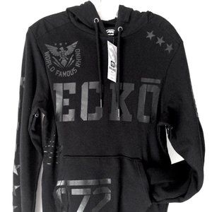 RARE Ecko Unltd Logo Hoodie Sweatshirt Jacket Black Streetwear S NWT